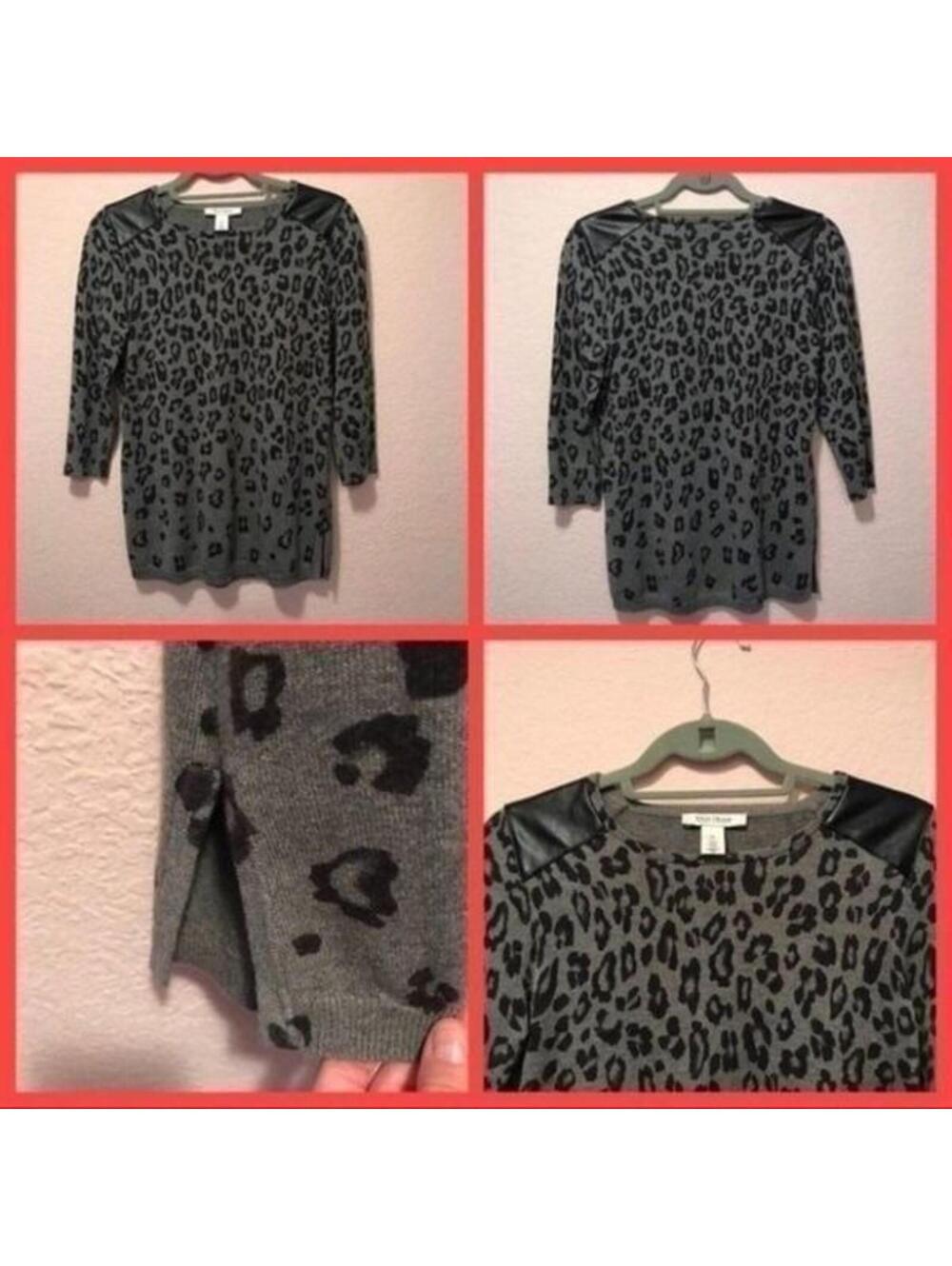 White House Black Market Leopard Print Sweater.‎ XS